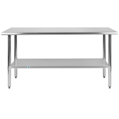Versatile Stainless Steel 60" Prep & Work Table with Adjustable Undershelf