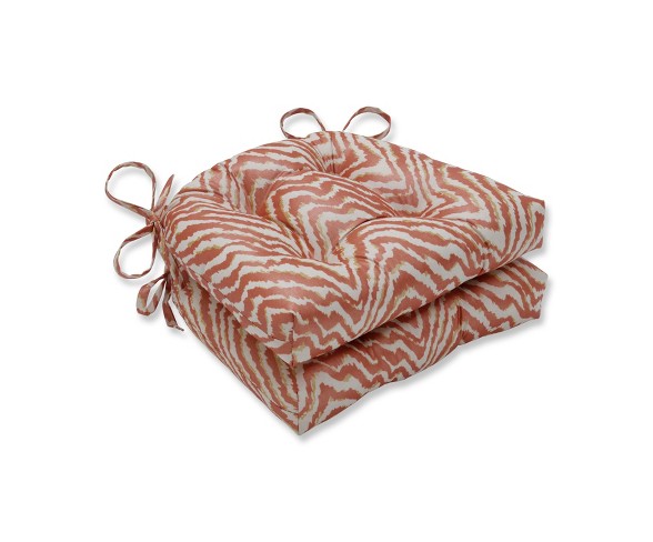 Set of 2 Indoor Sleek Spice Chair Pads Orange - Pillow Perfect