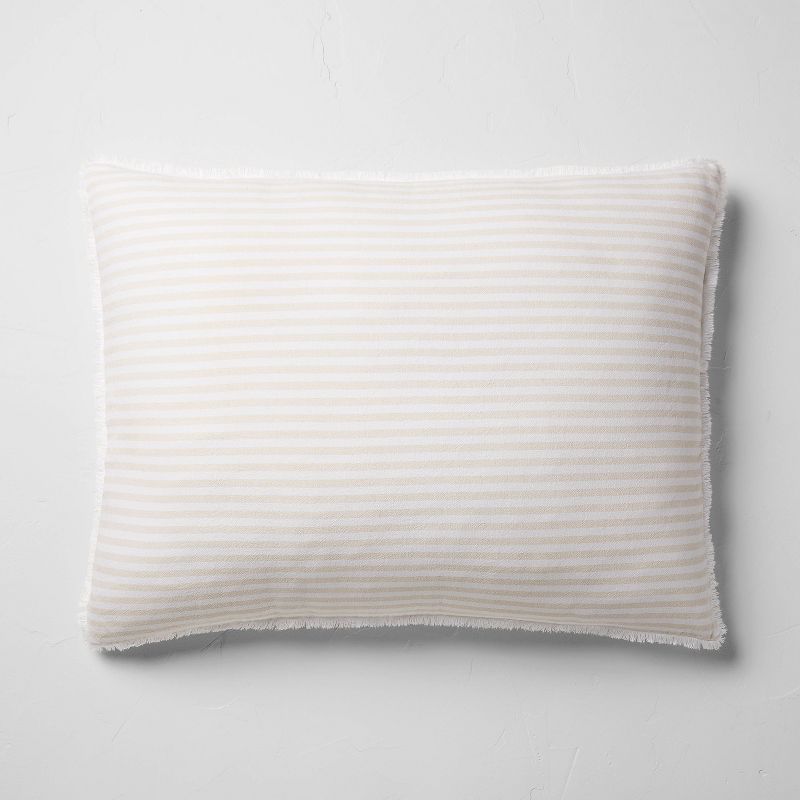 King Euro 26''x34'' Heavyweight Linen Blend Stripe Decorative Throw Pillow - Casaluna™, 1 of 5