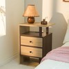 Nightstand with Charging Station Bed Side Table with 2 Drawers End Table and USB Ports & Outlets - image 2 of 4