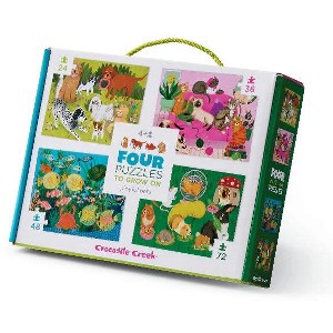 Crocodile Creek Playful Pets Puzzle Set – 24/36/48/72‑Piece Jumbo Floor Puzzles, Ages 4 And Up, 4‑Pack - 1 of 2