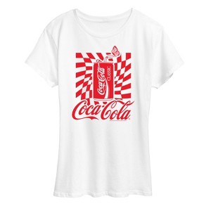 Women's - Coca-Cola - Retro Checkered Warped Can Short Sleeve Graphic T-Shirt - 1 of 4