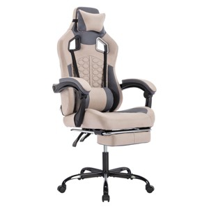 Ergonomic Massage Gaming Chair with Lumbar Support, Reclining Swivel Computer Chair with Footrest & Headrest for Home Office-Cuddlewood - 1 of 4