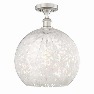 White Mouchette - 1 Light Semi-Flush Mount In Modern Style-16.75 Inches Tall and 13.75 Inches Wide