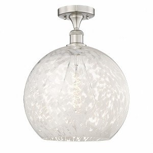 White Mouchette - 1 Light Semi-Flush Mount In Modern Style-16.75 Inches Tall and 13.75 Inches Wide - 1 of 1