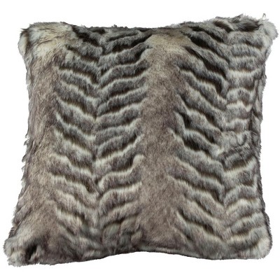 Adalet Multi-Color Faux Fur 20" x 20" Decorative Pillow