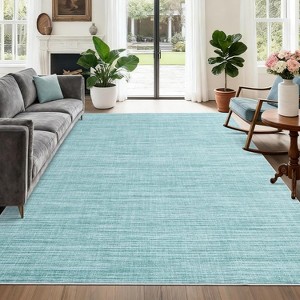 Washable Rugs for Living Room Modern Solid Area Rugs Non Slip Low Pile Minimalist Carpet Stain Resistant Ultra Soft Throw Mats - 1 of 4
