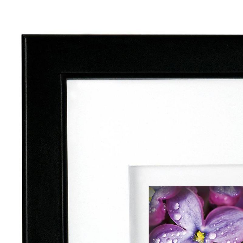 Gallery Solutions 14&#34;x18&#34; Black Wood Wall Frame with Double White Mat 11&#34;x14&#34; Image, 4 of 6