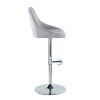 Set of 2 Diana Metal/Corduroy Barstools Chrome/Gray - LumiSource: Swivel, Adjustable Height, Steel Frame - 3 of 4