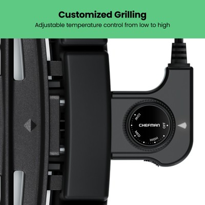 Chefman Smokeless Indoor Electric Grill with Adjustable Temperature Control