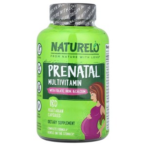 NATURELO Prenatal Multivitamin With Folate, Iron & Calcium, 180 Vegetarian Capsules - 1 of 4