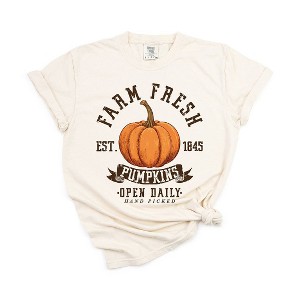 Simply Sage Market Women's Farm Fresh Open Daily Short Sleeve Garment Dyed Tee - 1 of 4