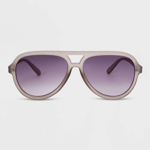 Women\'s Matte Plastic Aviator Sunglasses Gradient Universal Taupe With - Thread™ Target Dark : Lenses