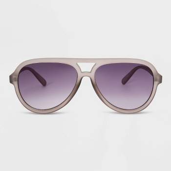 Women's Matte Plastic Aviator Sunglasses with Gradient Lenses - Universal Thread™ Dark Taupe