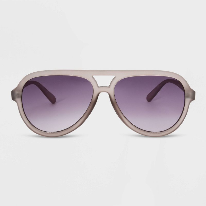 Women&#39;s Matte Plastic Aviator Sunglasses with Gradient Lenses - Universal Thread&#8482; Dark Taupe, 1 of 4