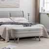 Velvet Cushioned Bench With Storage Upholstered Bench Oval Bed Bench With Storage Bedside Bench With Wood Legs-Cuddlewood - 2 of 4