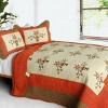 Slickblue 3PC Cotton Floral Plant Quilt Set, Vermicelli-Quilted Patchwork, Full/Queen Size with Shams - 2 of 4