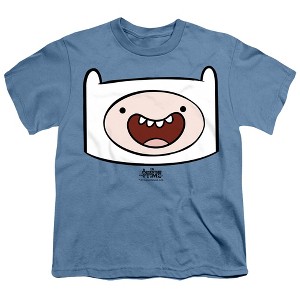 Adventure Time Finn Head Kids T Shirt For Youth, Carolina Blue - 1 of 3