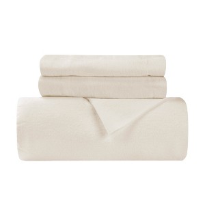 Cotton Flannel Solid or Trellis Heavyweight Duvet Cover Set with Matching Pillow Shams by Blue Nile Mills - 1 of 3