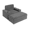 NicBex 42" Sofa Bed with Ottoman,Faux Rabbit Fur Chaise Lounge with Cup Holder,Convertible Sleeper Sofa,Reading Couch for Living Room,Bedroom - 2 of 4