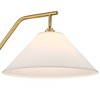 Possini Euro Design Rook Mid Century Modern 66" Tall Standing Floor Lamp Light Curved Chairside Arc with Dimmer Gold Black Metal Living Room Bedroom - 3 of 4