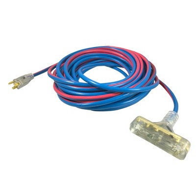 USW 14/3 Extreme Cold Weather Triple Tap Extension Cords with Lighted Plug