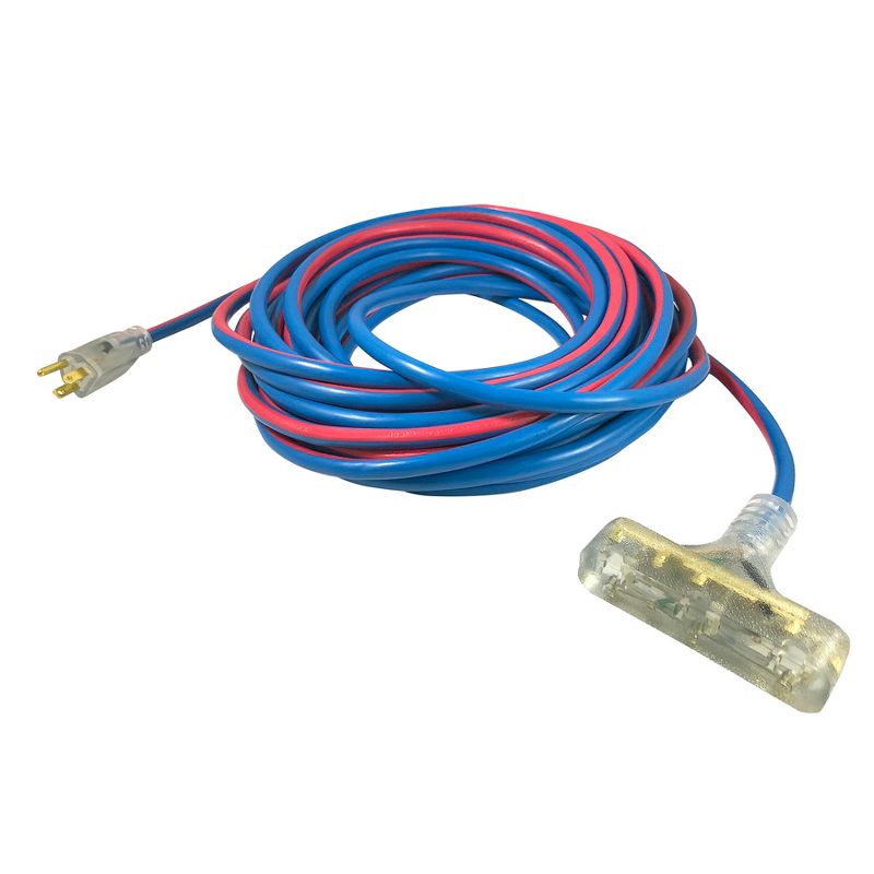 USW 14/3 Extreme Cold Weather Triple Tap Extension Cords with Lighted Plug, 1 of 6