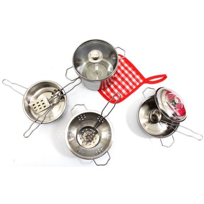 Insten Metal Pots & Pans Kitchen Cookware Playset, Pretend Food Cooking Toys for Children & Kids