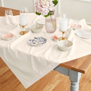 Solino Home Cotton and Linen Hemstitch Table Throw - 1 of 4