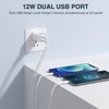 BRINJOY 3-Pack Dual USB Wall Charger - 5V/2.4A Fast Charging Block, White - 2 of 4