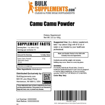 BulkSupplements Camu Camu Powder