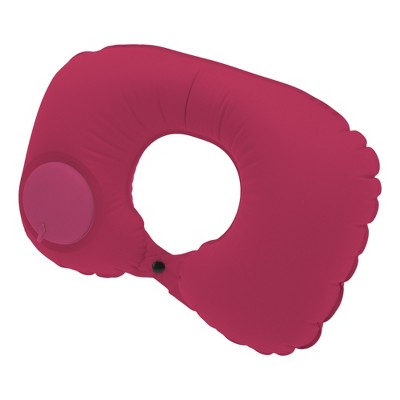 Unique Bargains Inflatable Travel Pillow Press to Inflate for Airplane Train Office