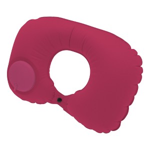 Unique Bargains Inflatable Travel Pillow Press to Inflate for Airplane Train Office - 1 of 4