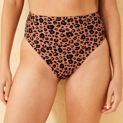 Women's High Waist High Leg Cheeky Bikini Bottom - Shade & Shore™