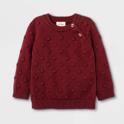 Image of Baby Bobble Pullover Sweater - Cat & Jack™ Maroon 0-3M