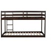 NicBex Twin Over Twin Bunk Bed with Safety Guardrail,Solid Rubber Wooden Loft Bed with Built-in Ladder,Noise Reduced Bunk Beds for Bedroom - 2 of 4