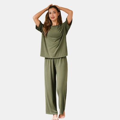 Women's Cozy Olive Green Loungewear Set -Cupshe