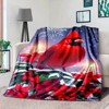 Lomsoe Vintage Christmas Bird and Holly Print Flannel Blanket - All Seasons Soft and Warm Throw Blanket for Bed, Napping, Camping, Travel, Office - 2 of 4
