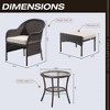 COWLOWN Beige Wicker Patio Chairs Set of 2, All-Weather Rattan Outdoor Dining Chairs with Armrests for Garden, Backyard, Deck, or Porch Use - 4 of 4