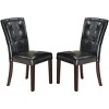 Homy Casa Set of 2 Faux Leather Upholstered Dining Chairs with Tufted Back, for Dining Room, Black - 2 of 4