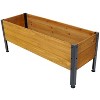 Wood Rectangular Garden Planter Box Raised Bed Outdoor,Planters for Outdoor Plants ,Elevated Herbs Vegetables Flowers Great Patio Deck Balcony - 2 of 4