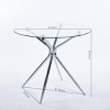 Gulches 35.43" Round Dining Table, Chrome Metal Legs & Tempered Glass Top, Space-Saving Modern Table for Living Room/Kitchen - 3 of 4