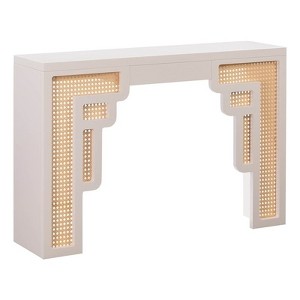Suzie Cream & Rattan Console Table - 1 of 4