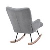 FERPIT Upholstered Wingback Accent Chair & Rocking Chair with Rubberwood Legs & Rockers - 4 of 4