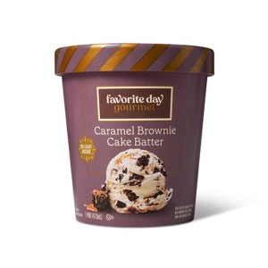 Caramel Brownie Cake Batter Ice Cream - 16oz - Favorite Day™ - 1 of 3