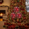 SEVOBAL Tree Ornaments 4PCS Set 4.7" Christmas Glass Ball Ornaments Holiday Decor for Xmas Tree Hanging Party Supplies, Red, 4.7"*4.7"*4.7" - 3 of 4