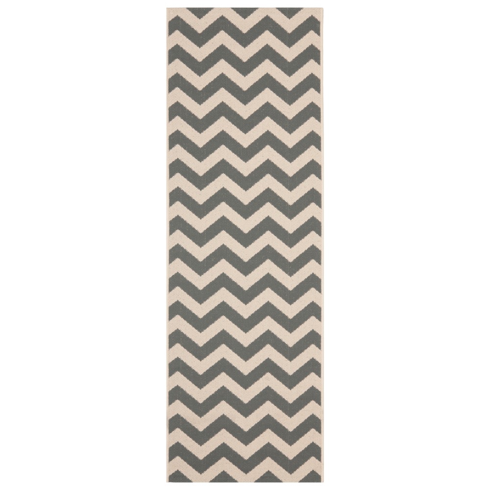 2'3inX8' Runner Elvas Patio Rug Gray/Beige - Safavieh