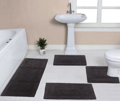 Classy Bathmat Collection Cotton Tufted Set of 4 Bath Rug Set - Home Weavers