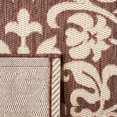 Reversible Natural & Brown Synthetic Easy-Care Runner Rug, 2'3" X 6'7"