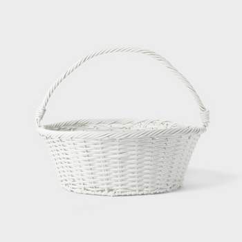 14.5" Polyethylene Willow Easter Basket White - Spritz™